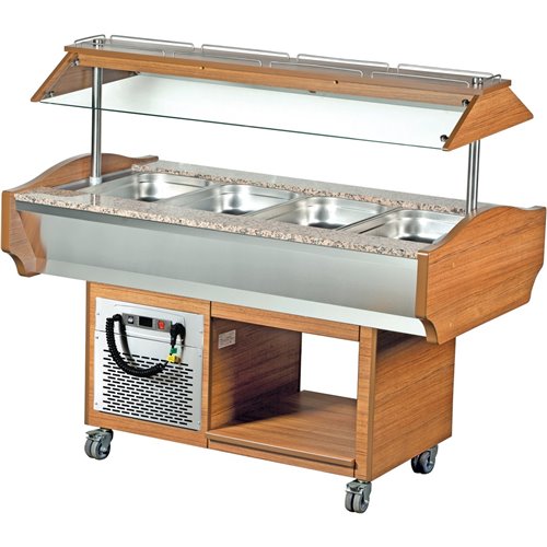 Refrigerated Salad Bar 4xGN1/1 Walnut | DA-SBM4C