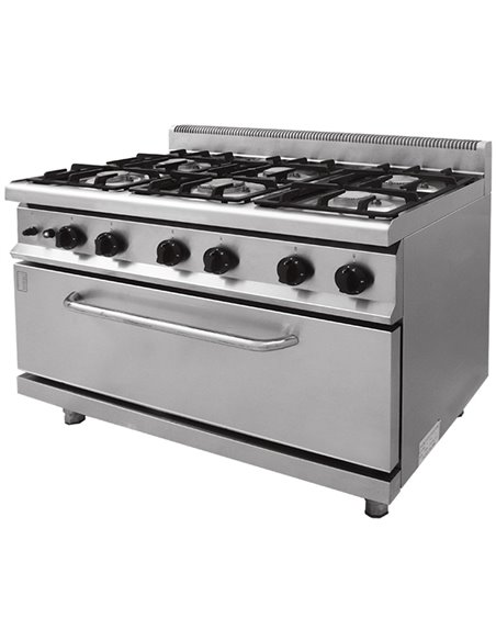Professional Gas range 6 burners 30kW Gas oven 5.8kW | DA-THG7F6PWFG1