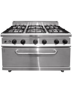 Professional Gas range 6 burners 30kW Gas oven 5.8kW | DA-THG7F6PWFG1 2