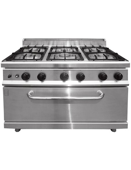 Professional Gas range 6 burners 30kW Gas oven 5.8kW | DA-THG7F6PWFG1
