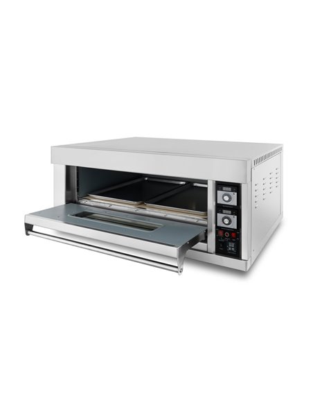 Commercial Pizza Oven Electric 860x630mm 6.6kW Capacity 6 pizzas at 12&quot Digital | DA-EO102D