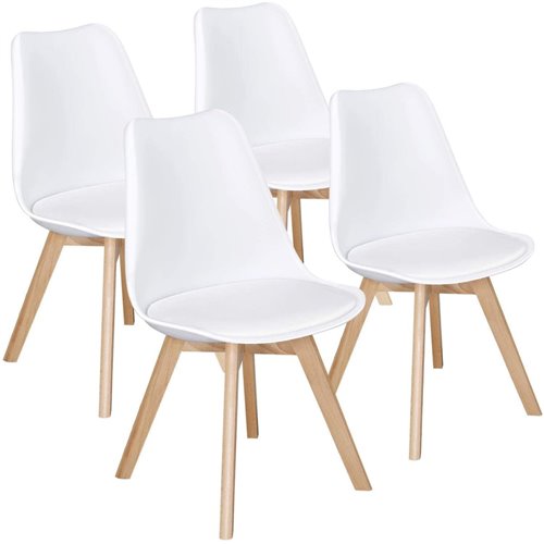 Side Dining Chair Padded seat White | DA-WW003W