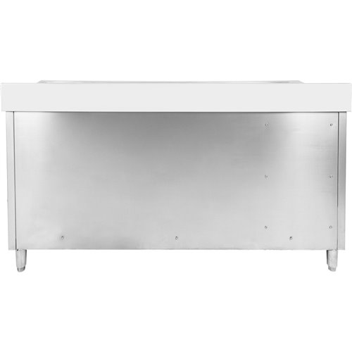 Commercial Double Sink Cupboard Stainless Steel 1800x600x900mm 2 Bowls Waste Bin Splashback | DA-DSD18602D2WBR