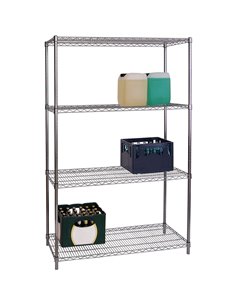 Commercial Stainless Steel Wire Shelving unit 4 tier 1200kg Width 1200mm Depth 450mm | DA-SS12045180A4