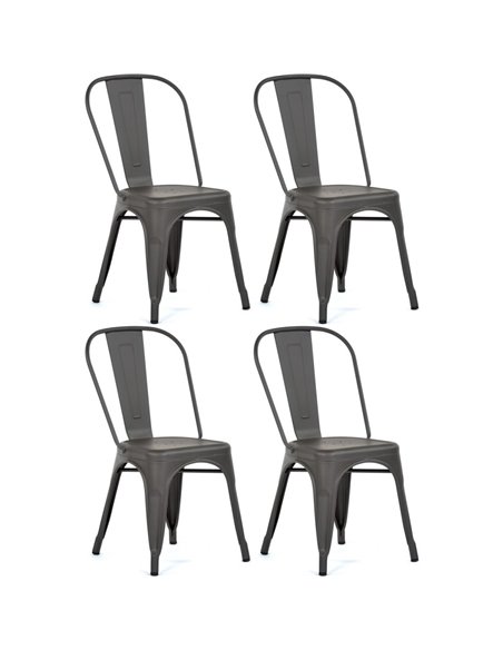 Bistro Dining Chair Steel Dark Grey Indoors | DA-WW163G