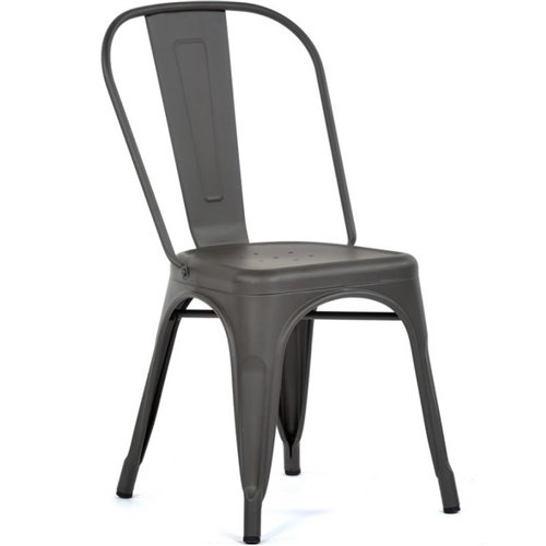Bistro Dining Chair Steel Dark Grey Indoors | DA-WW163G