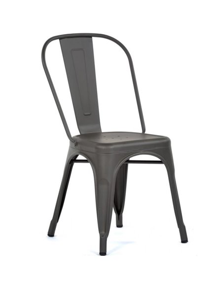 Bistro Dining Chair Steel Dark Grey Indoors | DA-WW163G
