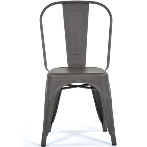 Bistro Dining Chair Steel Dark Grey Indoors | DA-WW163G