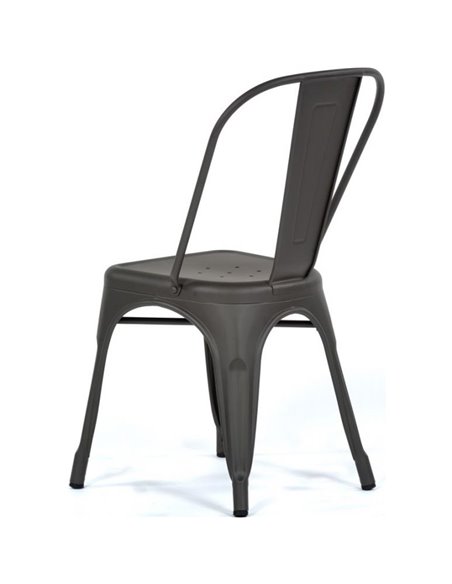 Bistro Dining Chair Steel Dark Grey Indoors | DA-WW163G