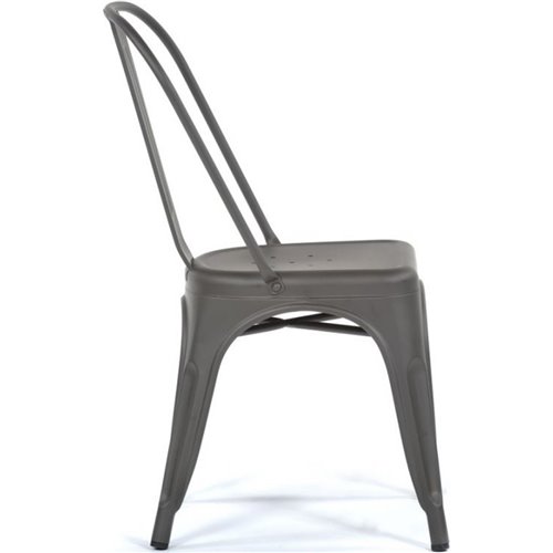 Bistro Dining Chair Steel Dark Grey Indoors | DA-WW163G