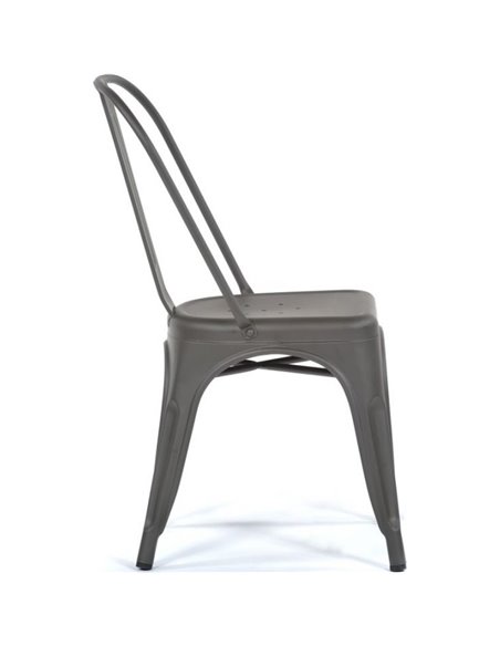 Bistro Dining Chair Steel Dark Grey Indoors | DA-WW163G