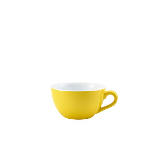 Genware Porcelain Yellow Bowl Shaped Cup 17.5cl/6oz