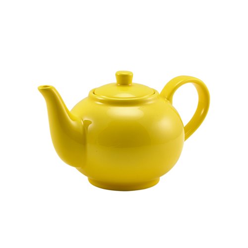Genware Porcelain Yellow Teapot 45cl/15.75oz