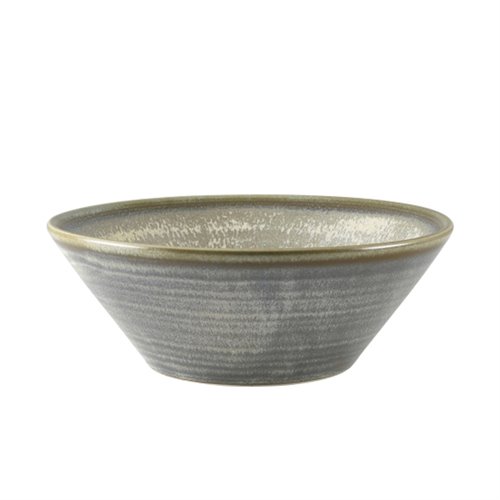 Terra Porcelain Matt Grey Conical Bowl 16cm