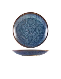 Terra Porcelain Aqua Blue Deep Coupe Plate 25cm