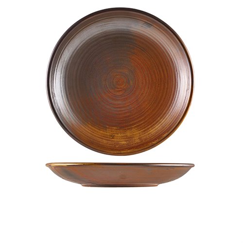 Terra Porcelain Rustic Copper Deep Coupe Plate 28cm