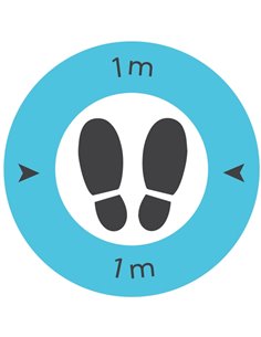 Safe Distance 1 Metre Floor Graphic (Pack of 10)