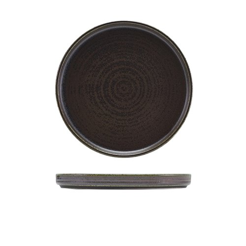 Terra Porcelain Black Low Presentation Plate 21cm