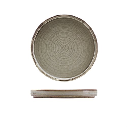 Terra Porcelain Grey Low Presentation Plate 18cm