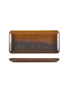 Terra Porcelain Rustic Copper Narrow Rectangular Platter 31 x 14cm