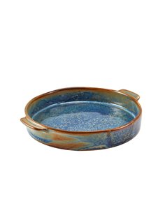 Terra Porcelain Aqua Blue Round Eared Dish 20.3cm
