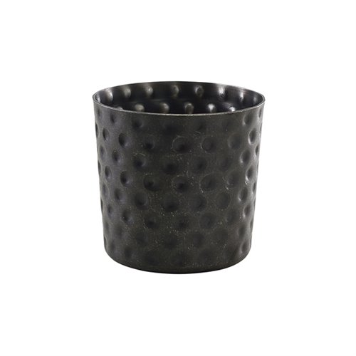 GenWare Black Vintage Steel Hammered Serving Cup  8.5 x 8.5cm