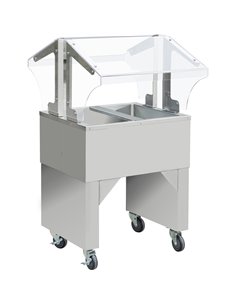Commercial Buffet Ice Cooled Table with Sneeze Guard Stainless steel 810x570x870mm | DA-BICT22028OB