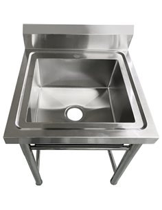 Commercial Sink Stainless steel 600x600x900mm 1 bowl Splashback | DA-SINK6060 2