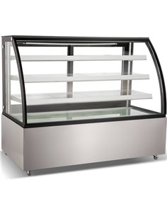 Cake counter Curved front 1800x730x1300mm 3 shelves Stainless steel base LED | DA-GN1800CF3