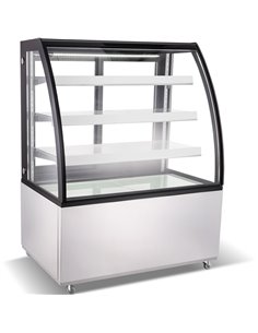 Cake counter Curved front 1000x730x1300mm 3 shelves Stainless steel base LED | DA-GN1000CF3