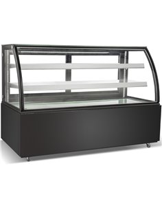 Cake counter Curved front 1800x730x1300mm 3 shelves Black base LED | DA-GN1800C3BLACK