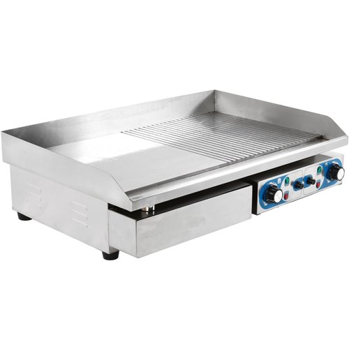 Commercial Giant Griddle Half Ribbed 728x393mm 2  Zones 4.4kW Electric | WHEG820AFR
