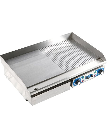 Commercial Giant Griddle Half Ribbed 728x393mm 2  Zones 4.4kW Electric | WHEG820AFR