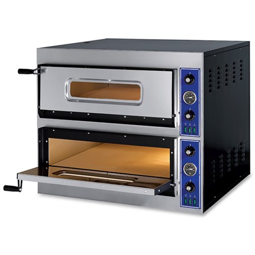 Italian Electric Pizza Oven Thermometer 2 chambers 660x660mm Capacity 4+4 pizzas at 13&quot 400V | XTS ESTART44