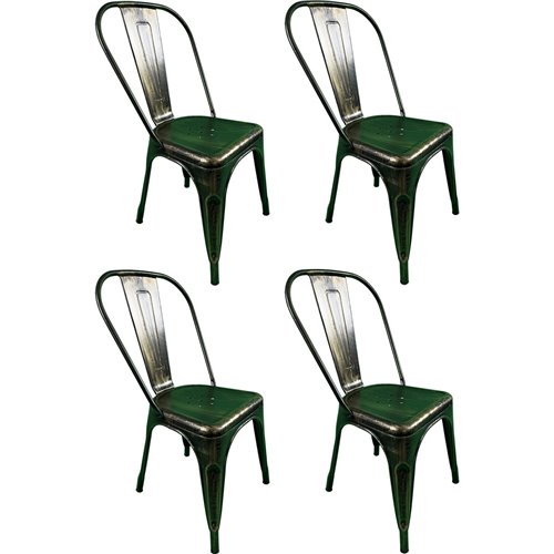 4pcs Bistro Dining Chair Steel Antique Bronze Indoors | DA-WW60BZ