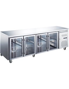 Commercial Refrigerated Counter 4 glass doors Depth 600mm | DA-RS41VG