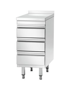 Commercial drawer cabinet Stainless steel 3 drawers Upstand Width 500mm Depth 600mm | DA-VIG563A
