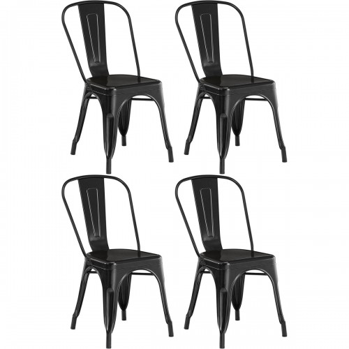 4pcs Bistro Dining Chair Steel Black...