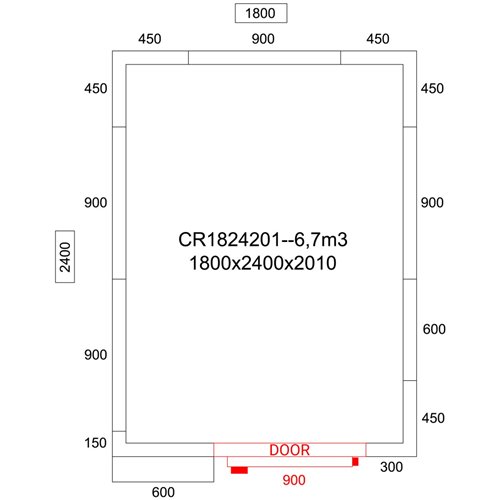 Cold room with Cooling unit 1800x2400x2010mm Volume 6.8m3 | Stalwart DA-CR1824201