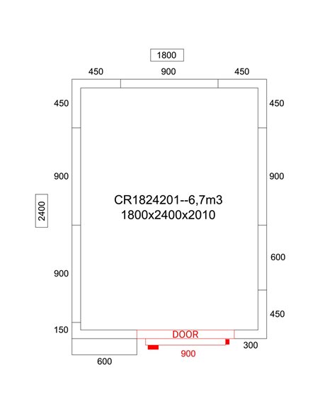 Cold room with Cooling unit 1800x2400x2010mm Volume 6.8m3 | Stalwart DA-CR1824201
