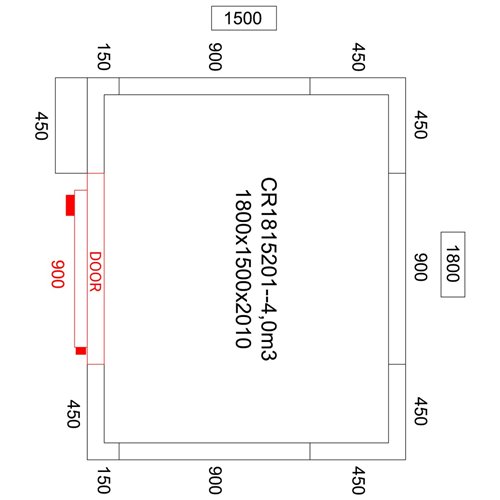 Freezer room with Freezing unit 1800x1500x2010mm Volume 4.1m3 | Stalwart DA-FR1815201