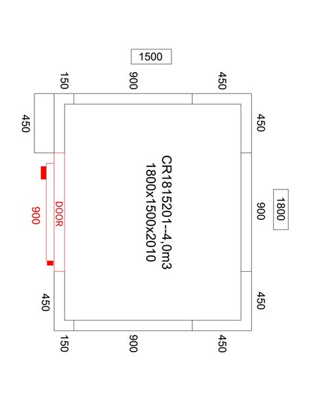 Freezer room with Freezing unit 1800x1500x2010mm Volume 4.1m3 | Stalwart DA-FR1815201