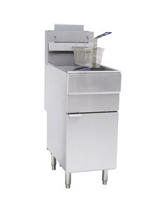 Twin Basket Professional Free standing Fryer Natural gas Single tank 36 litres 44kW | Stalwart DA-GF150