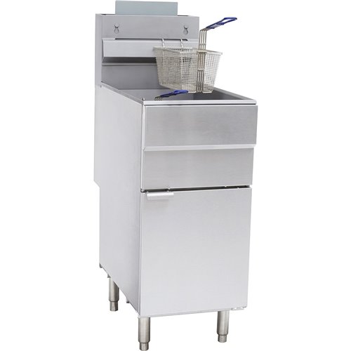 Twin Basket Professional Free standing Fryer Natural gas Single tank 36 litres 44kW | Stalwart DA-GF150