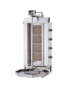 Commercial Gyros/Kebab grill Gas Fixed body Top motor Capacity 60kg 4 burners 12kW | Stalwart DA-DN221