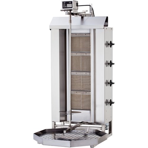 Commercial Gyros/Kebab grill Gas Fixed body Top motor Capacity 60kg 4 burners 12kW | Stalwart DA-DN221