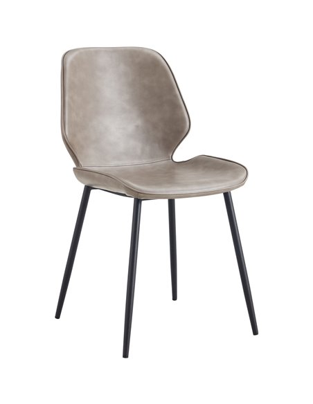 Side Dining Chair PU leather seat Natural | Stalwart DA-GSYH003N