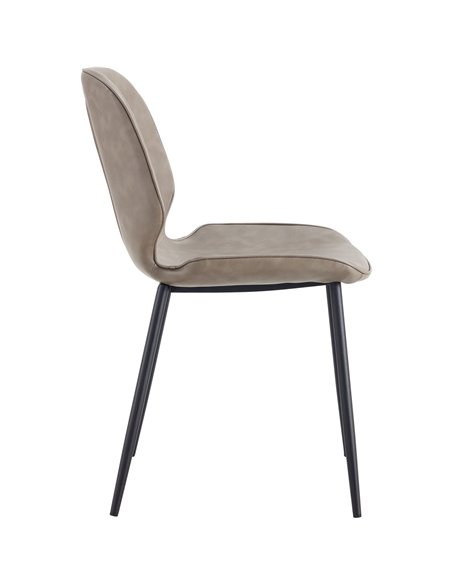 Side Dining Chair PU leather seat Natural | Stalwart DA-GSYH003N