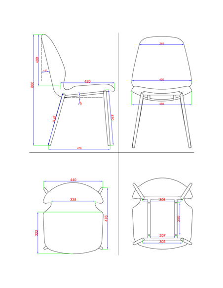 Side Dining Chair PU leather seat Natural | Stalwart DA-GSYH003N