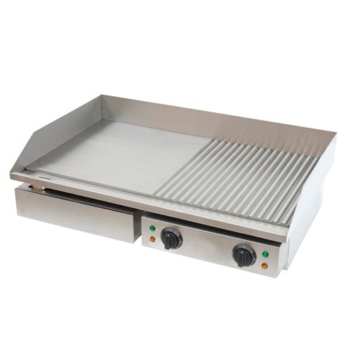 Commercial Griddle Smooth/Ribbed 730x500x230mm 4.4kW Electric | Stalwart DA-FT822